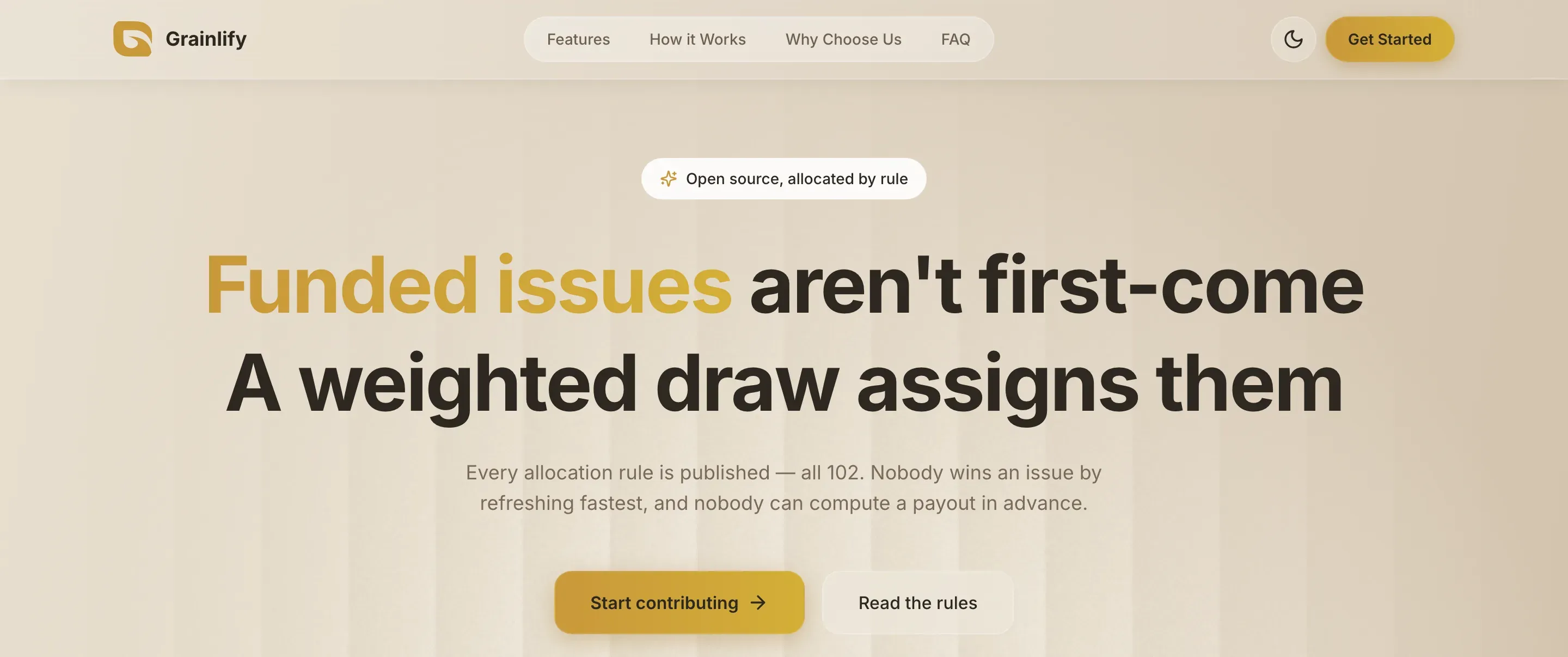 The Grainlify home page